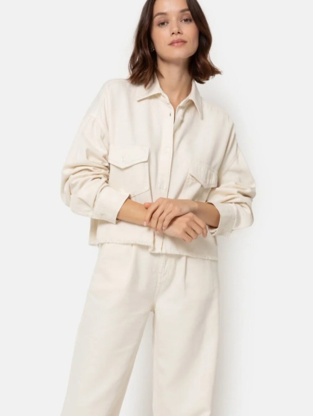 Simon's NWT Cotton Cropped Shacket